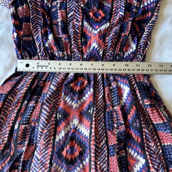 Angie Women's Sleeveless Babydoll Aztec Maxi Dress Spaghetti Strap Small Boho - Picture 12 of 16